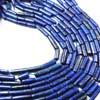 Natural Blue Lapis Luzuli Smooth Polish Tube Beads Strand 10 strands Length 13 Inches and Size 5.5mm to 19mm approx.